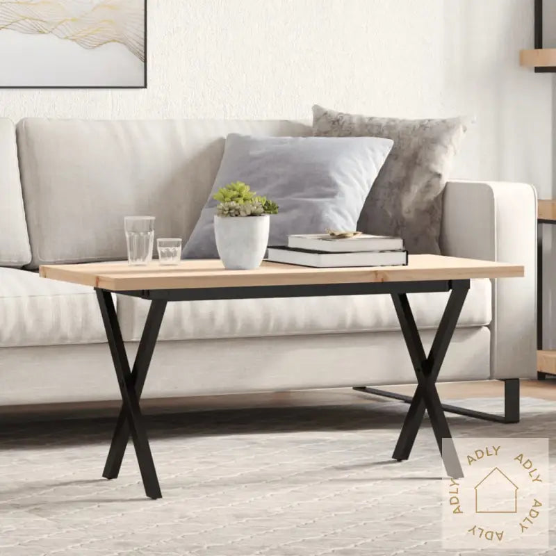 Salongbord X-Ramme 100X50X45,5 Cm Heltre Furu Og Stål