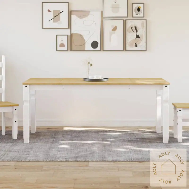 Spisebord Corona Hvit 180X90X75 Cm Heltre Furu