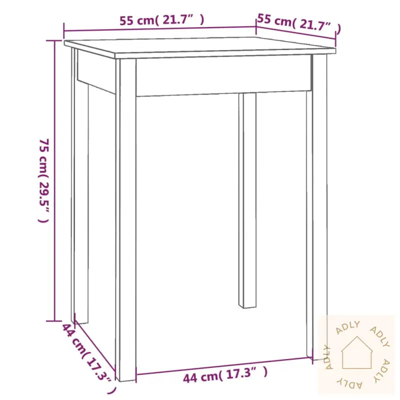Spisebord 55X55X75 Cm Heltre Furu