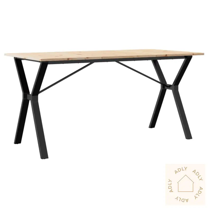 Spisebord Y-Ramme 160X80X75 Cm Heltre Furu Og Stål