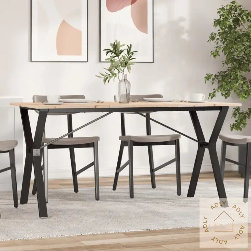 Spisebord Y-Ramme 160X80X75 Cm Heltre Furu Og Stål