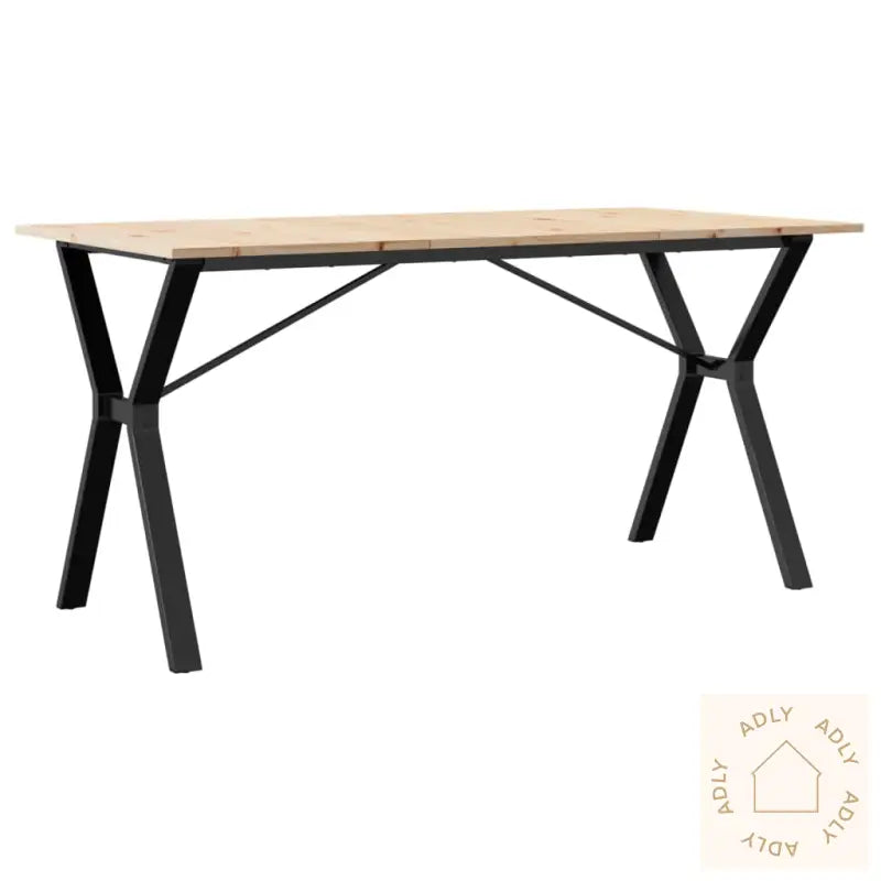Spisebord Y-Ramme 160X80X75 Cm Heltre Furu Og Stål