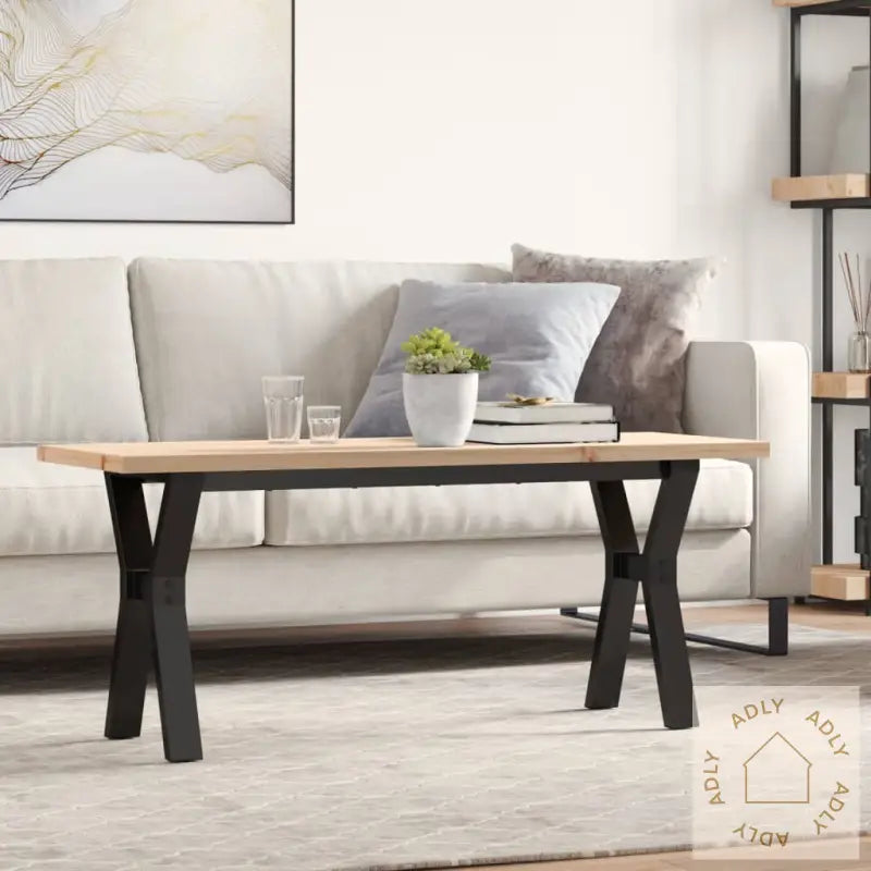 Salongbord Y-Ramme 110X40X45,5 Cm Heltre Furu Og Stål