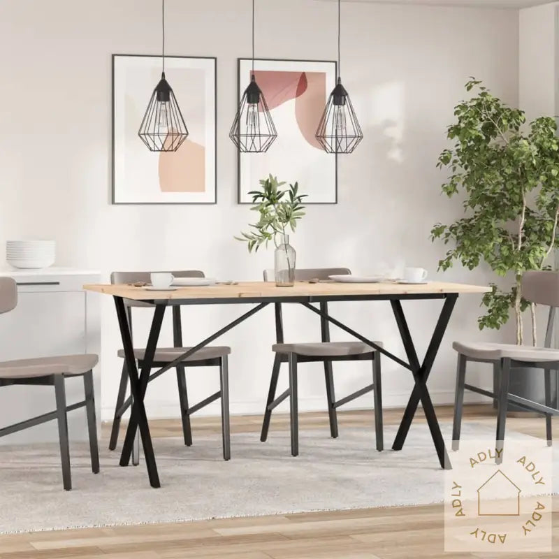 Spisebord X-Ramme 160X80X75 Cm Heltre Furu Og Stål