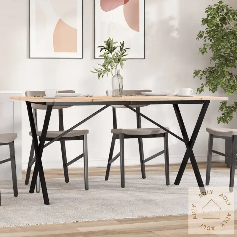 Spisebord X-Ramme 160X80X75 Cm Heltre Furu Og Stål
