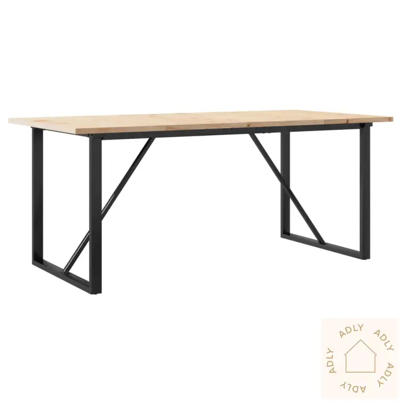 Spisebord O-Ramme 180X90X75,5 Cm Heltre Furu Og Stål