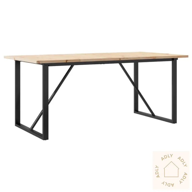 Spisebord O-Ramme 180X90X75,5 Cm Heltre Furu Og Stål