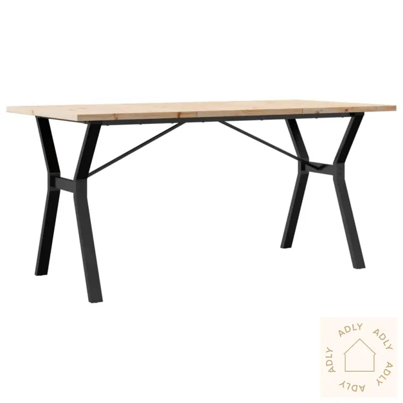 Spisebord Y-Ramme 140X80X75,5 Cm Heltre Furu Og Stål