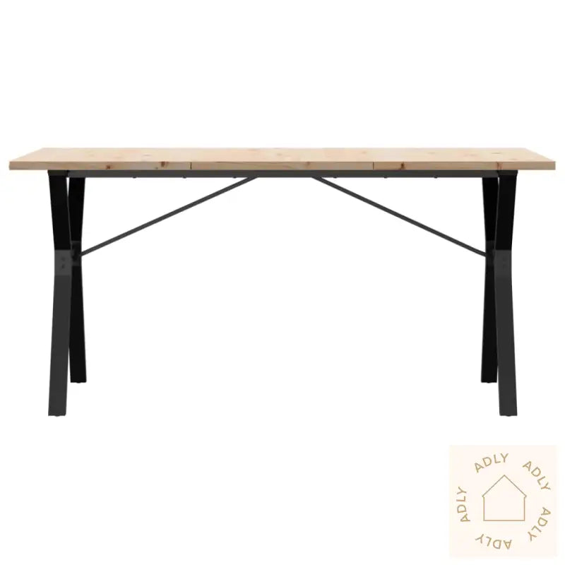 Spisebord Y-Ramme 140X80X75,5 Cm Heltre Furu Og Stål