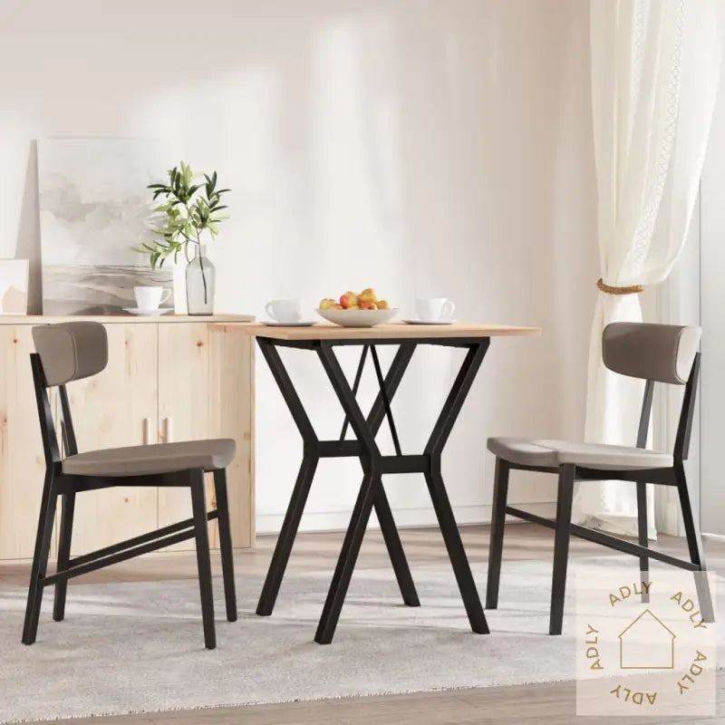 Spisebord Y-Ramme 70X70X75 Cm Heltre Furu Og Stål