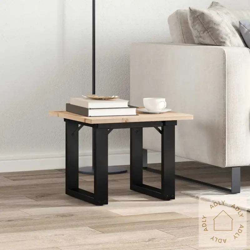 Salongbord O-Ramme 50X50X35 Cm Heltre Furu Og Stål