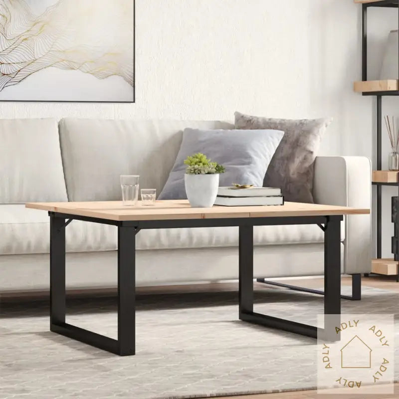 Salongbord O-Ramme 80X80X45 Cm Heltre Furu Og Stål