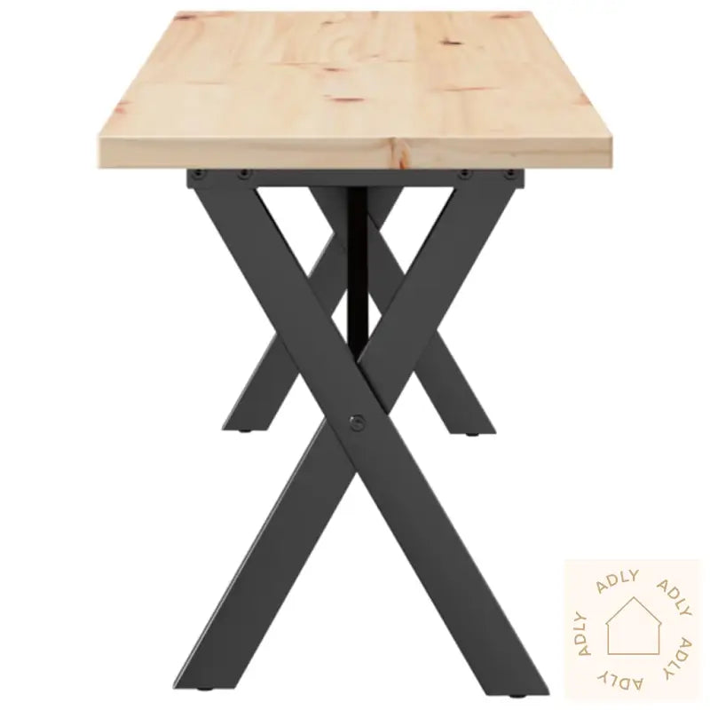 Salongbord X-Ramme 160X40X45,5 Cm Heltre Furu Og Stål