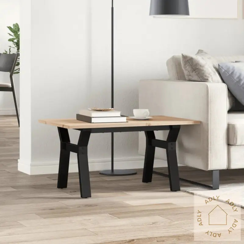 Salongbord Y-Ramme 80X50X40 Cm Heltre Furu Og Stål