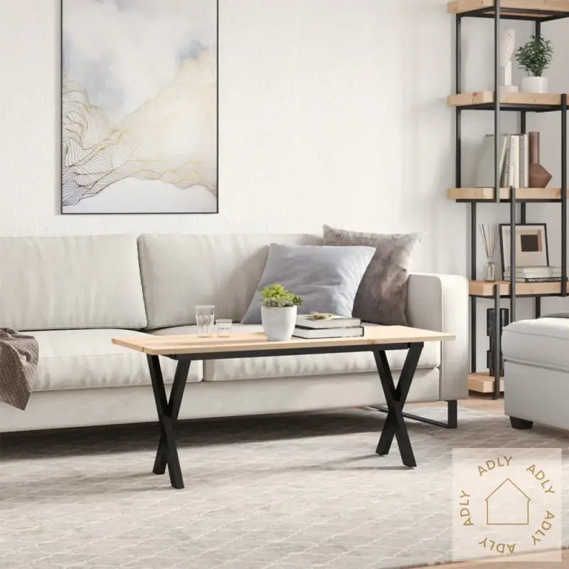 Salongbord X-Ramme 110X40X45 Cm Heltre Furu Og Stål