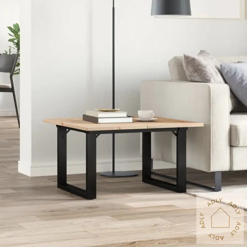 Salongbord O-Ramme 70X70X40 Cm Heltre Furu Og Stål