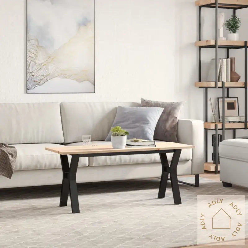 Salongbord Y-Ramme 110X40X45 Cm Heltre Furu Og Stål