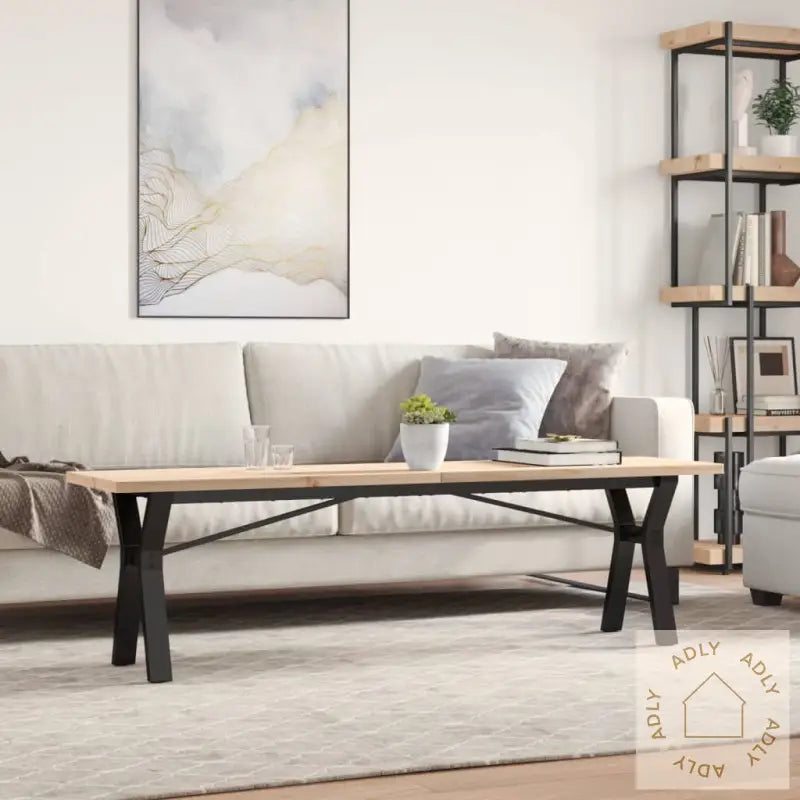 Salongbord Y-Ramme 160X40X45,5 Cm Heltre Furu Og Stål