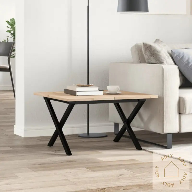 Salongbord X-Ramme 60X60X40 Cm Heltre Furu Og Stål