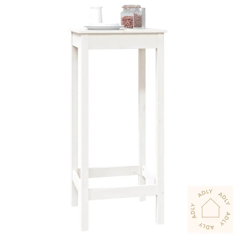 Barbord Hvit 50X50X110 Cm Heltre Furu