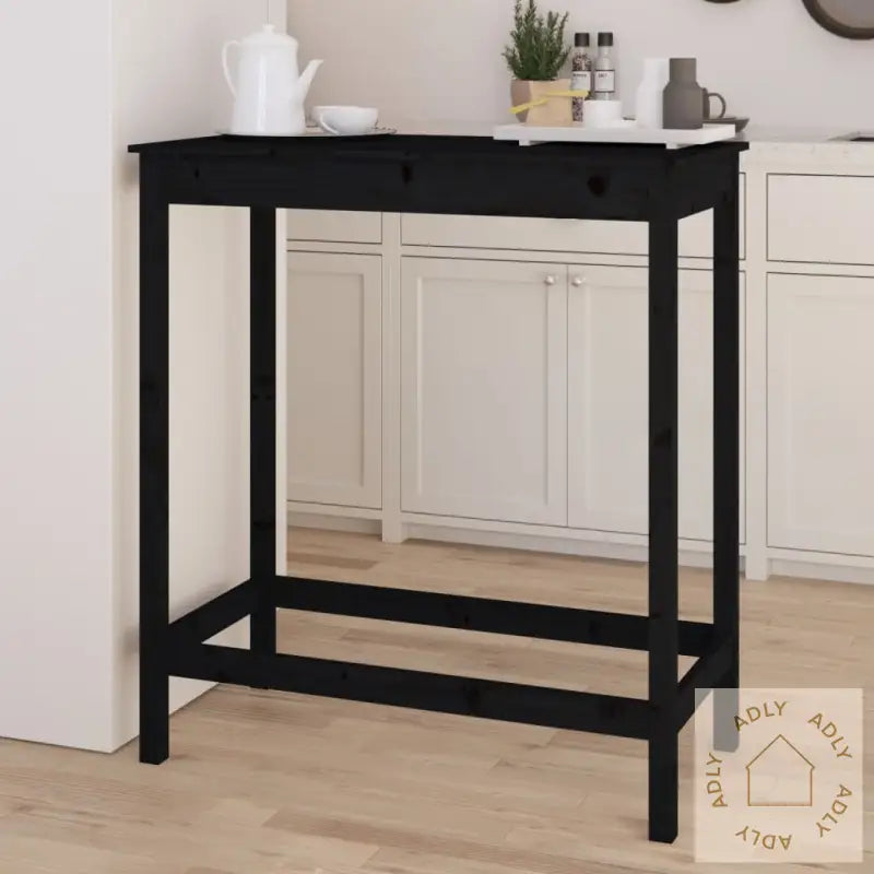 Barbord Svart 100X50X110 Cm Heltre Furu
