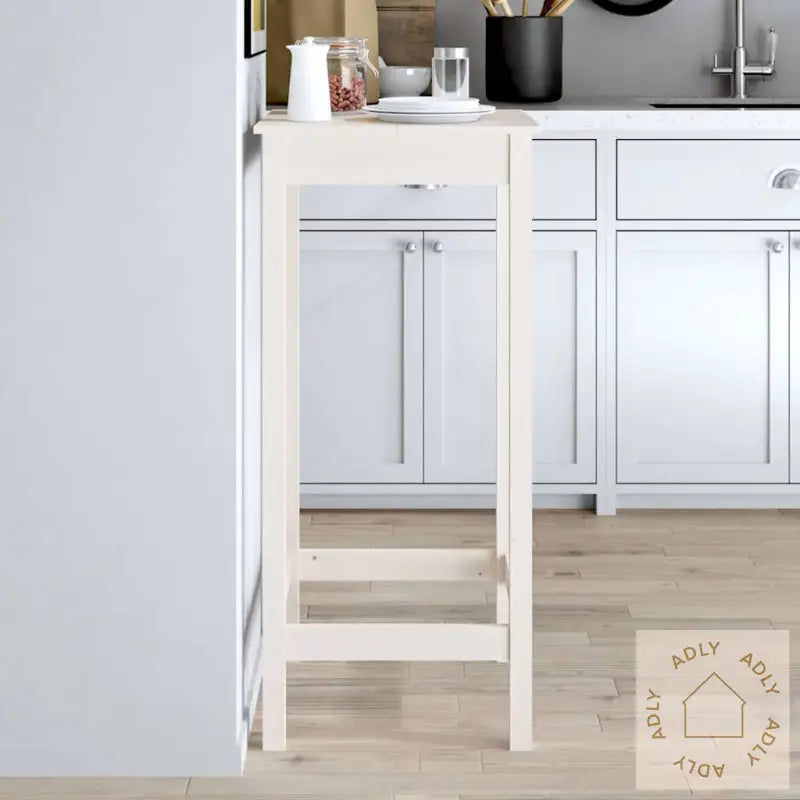 Barbord Hvit 50X50X110 Cm Heltre Furu
