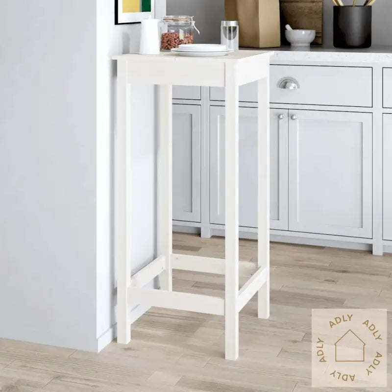 Barbord Hvit 50X50X110 Cm Heltre Furu