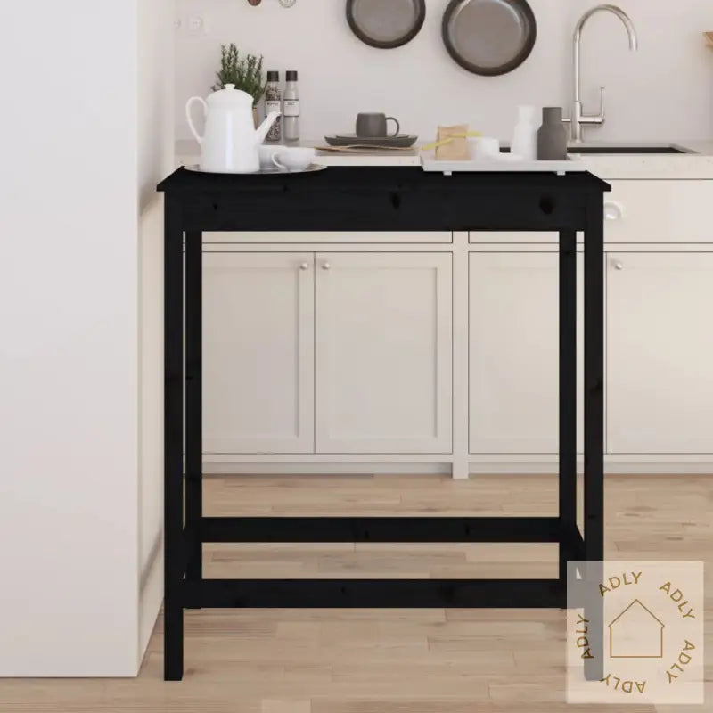 Barbord Svart 100X50X110 Cm Heltre Furu