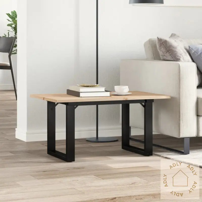 Salongbord O-Ramme 80X50X40 Cm Heltre Furu Og Stål