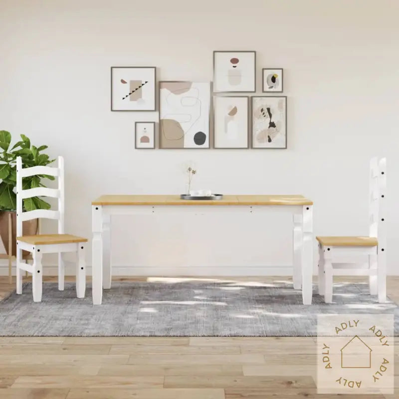 Spisebord Corona Hvit 160X80X75 Cm Heltre Furu