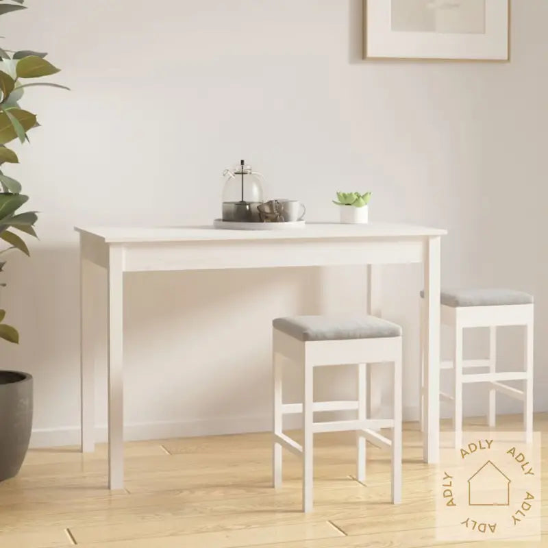 Spisebord Hvit 110X55X75 Cm Heltre Furu
