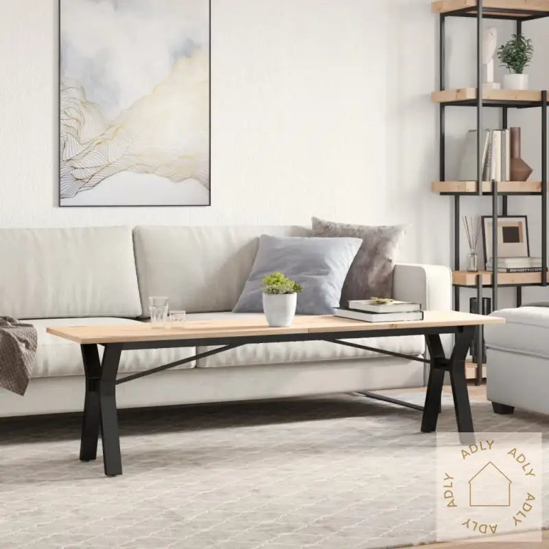Salongbord Y-Ramme 160X40X45 Cm Heltre Furu Og Stål