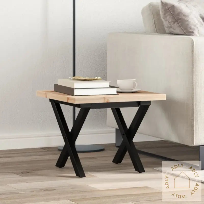 Salongbord X-Ramme 40X40X35,5 Cm Heltre Furu Og Stål