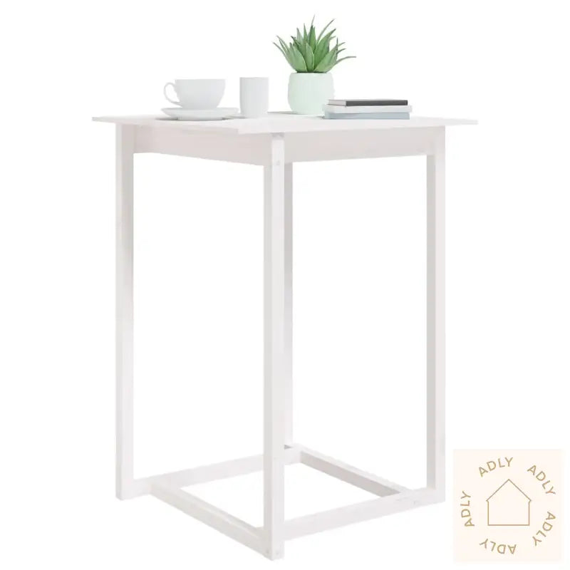 Barbord Hvit 80X80X110 Cm Heltre Furu