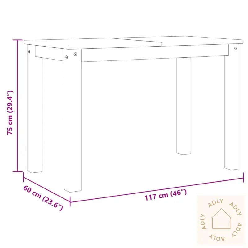 Spisebord Panama 117X60X75 Cm Heltre Furu