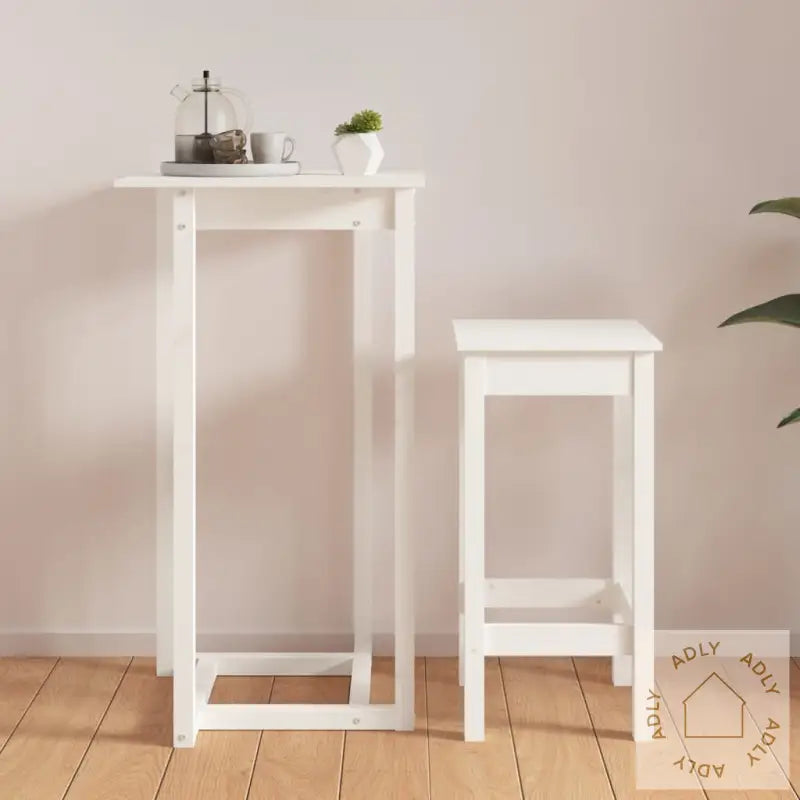 Barbord Hvit 60X60X110 Cm Heltre Furu