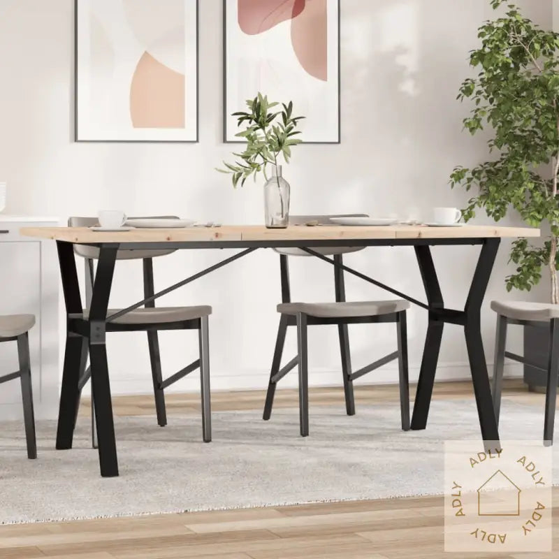 Spisebord Y-Ramme 160X80X75,5 Cm Heltre Furu Og Stål