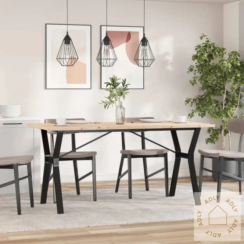 Spisebord Y-Ramme 160X80X75,5 Cm Heltre Furu Og Stål