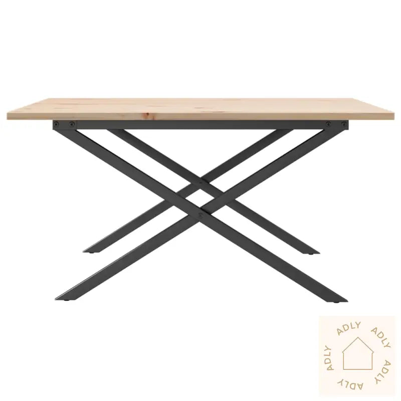 Salongbord X-Ramme 90X90X45 Cm Heltre Furu Og Stål