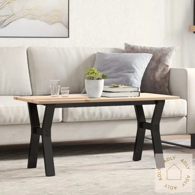 Salongbord Y-Ramme 100X50X45 Cm Heltre Furu Og Stål