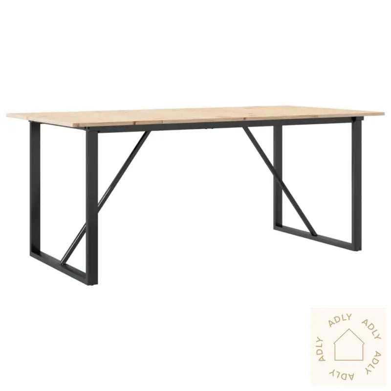 Spisebord O-Ramme 180X90X75 Cm Heltre Furu Og Stål