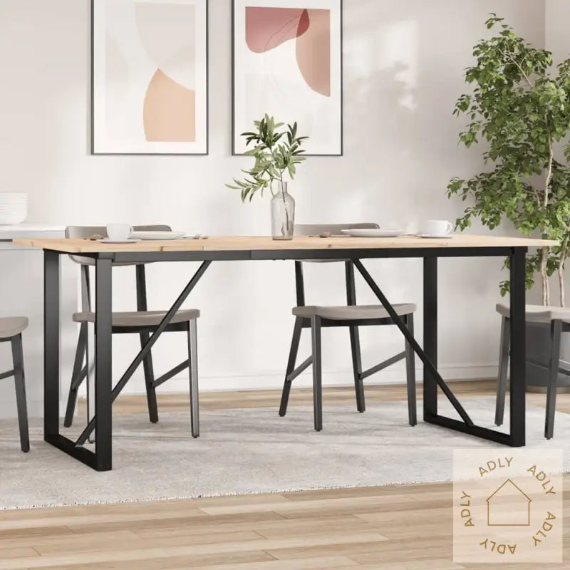 Spisebord O-Ramme 180X90X75 Cm Heltre Furu Og Stål