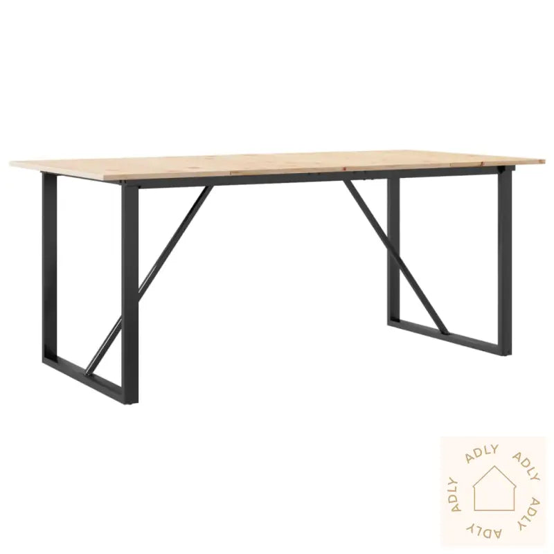 Spisebord O-Ramme 180X90X75 Cm Heltre Furu Og Stål