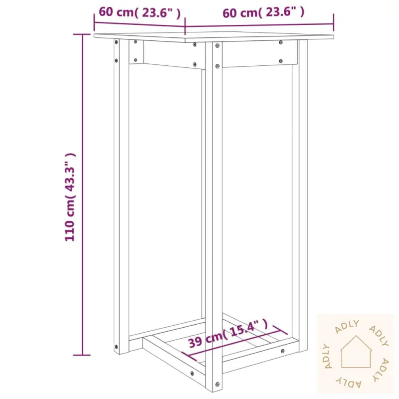 Barbord 60X60X110 Cm Heltre Furu