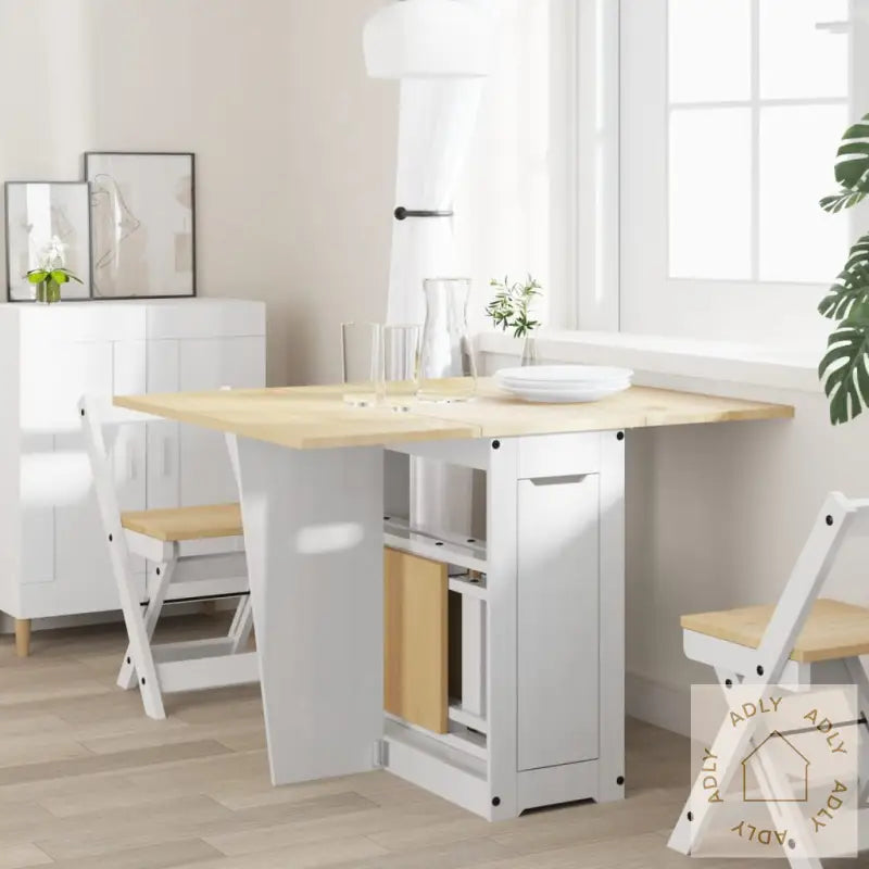 Sommerfugl Spisebord Sammenleggbart Corona Hvit Heltre Furu