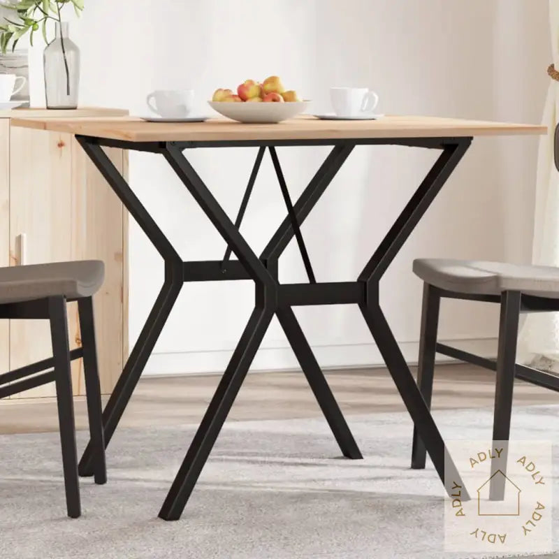 Spisebord Y-Ramme 90X90X75 Cm Heltre Furu Og Stål