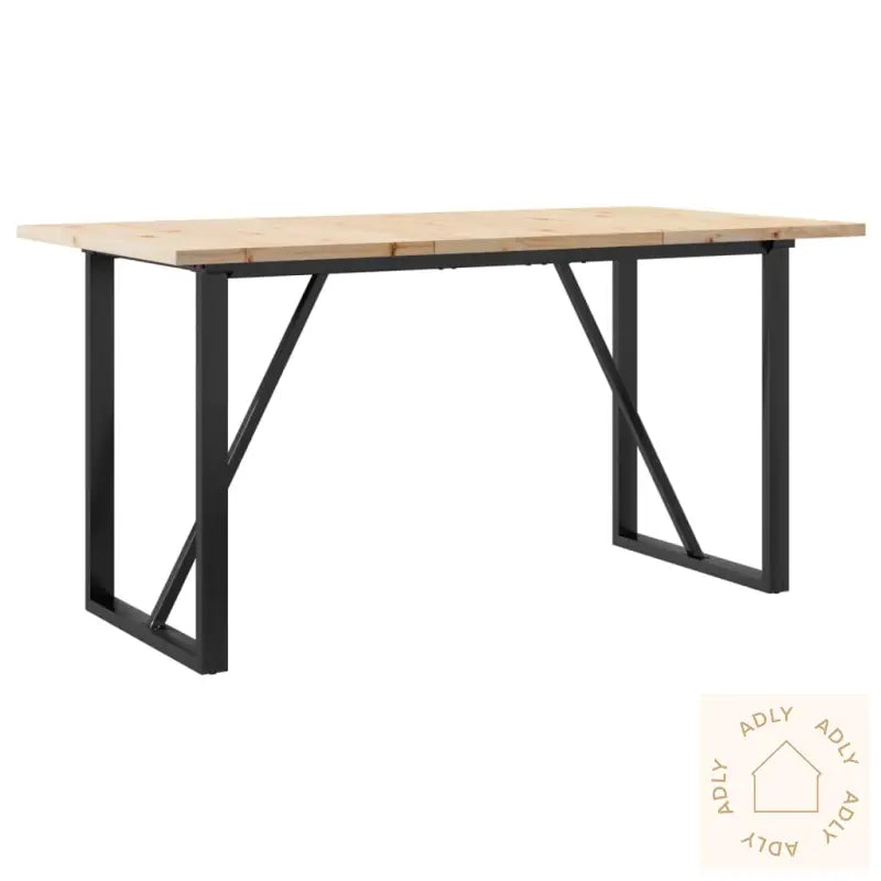 Spisebord O-Ramme 160X80X75,5 Cm Heltre Furu Og Stål