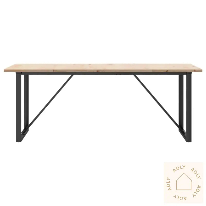 Spisebord O-Ramme 200X100X75,5 Cm Heltre Furu Og Stål