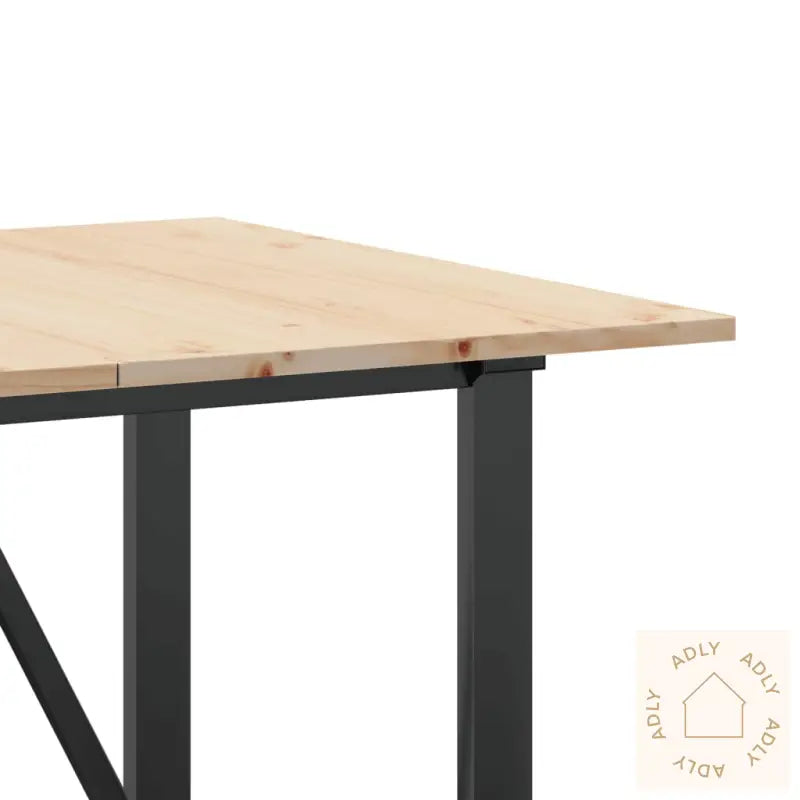 Spisebord O-Ramme 140X80X75 Cm Heltre Furu Og Stål