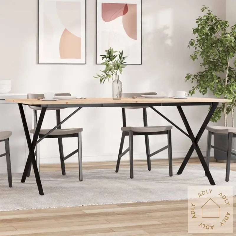 Spisebord X-Ramme 180X90X75 Cm Heltre Furu Og Stål